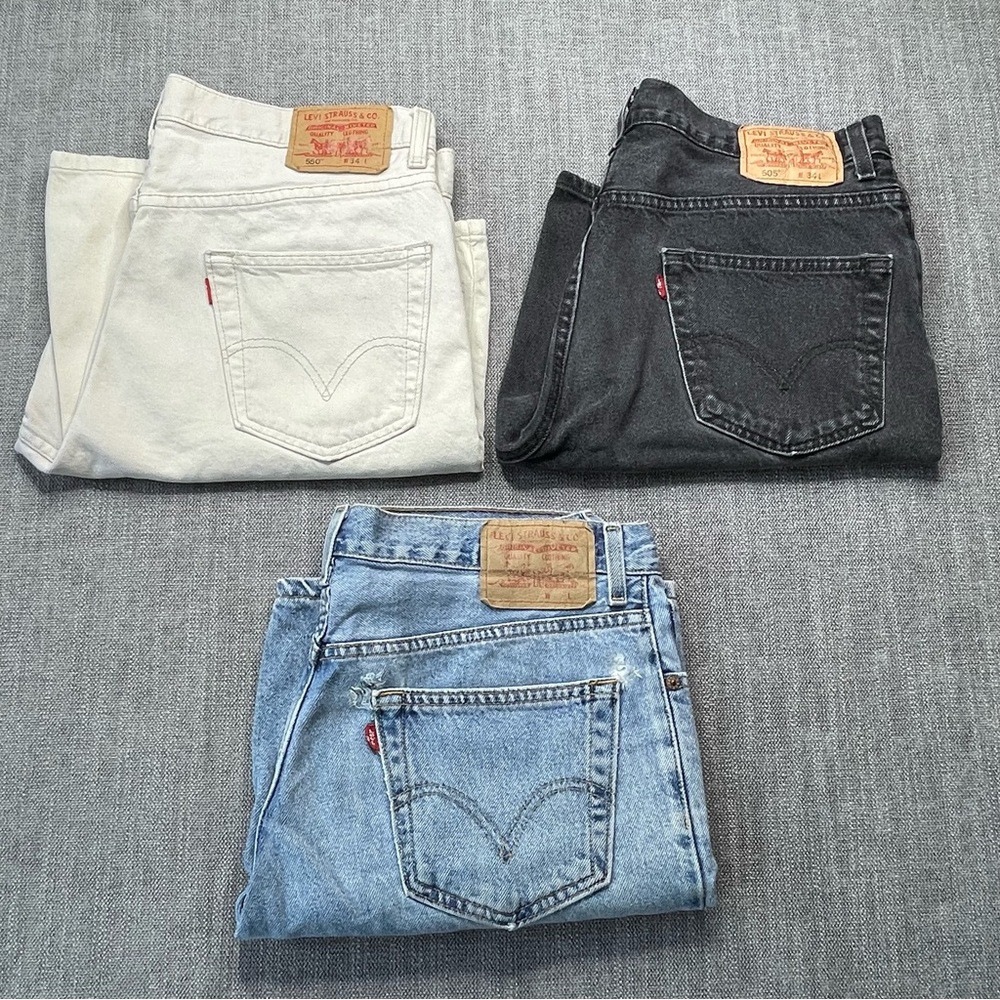 LEVI'S 550 505 relaxed fit men's Shorts 34 lot of 3 y2k